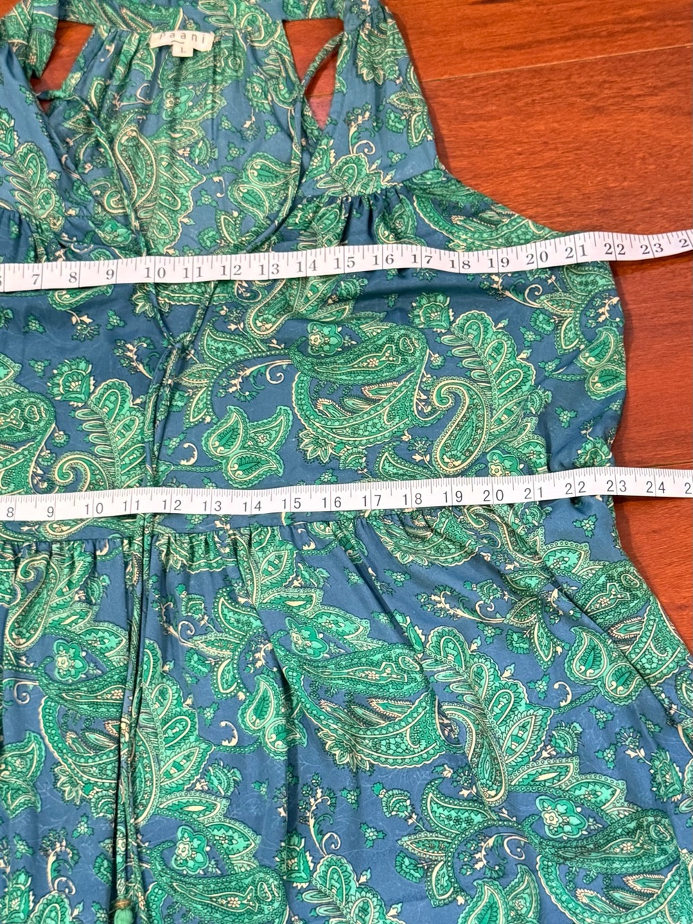 Green & Blue Paisley Halter Maxi Dress - Women's Boho Summer Style - Picture 11 of 12